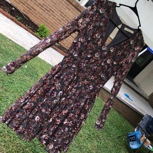 Long-sleeve Lace Flowered Dress